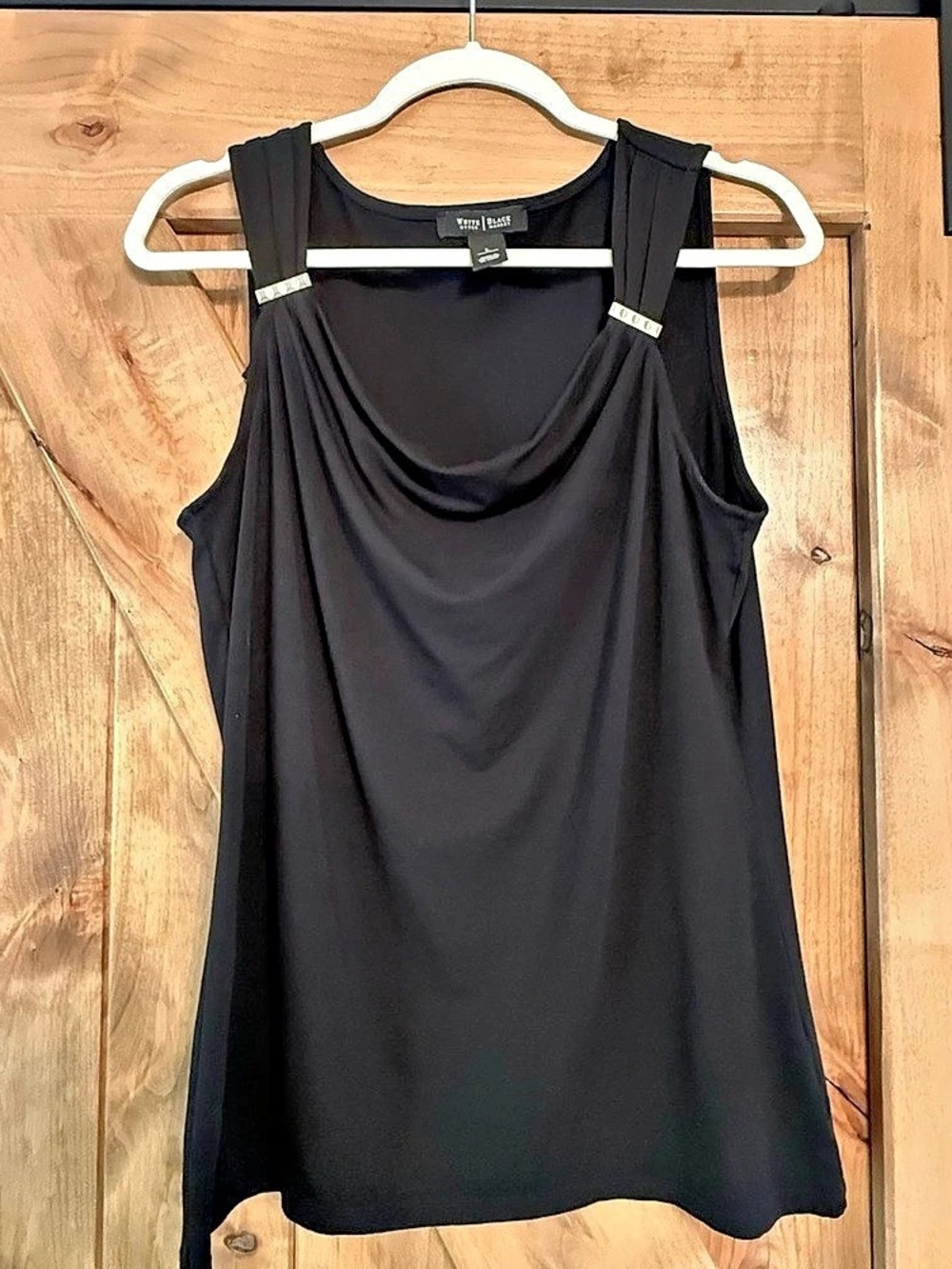 White House Black Market Drape Neck Tank Top Sz L Like New